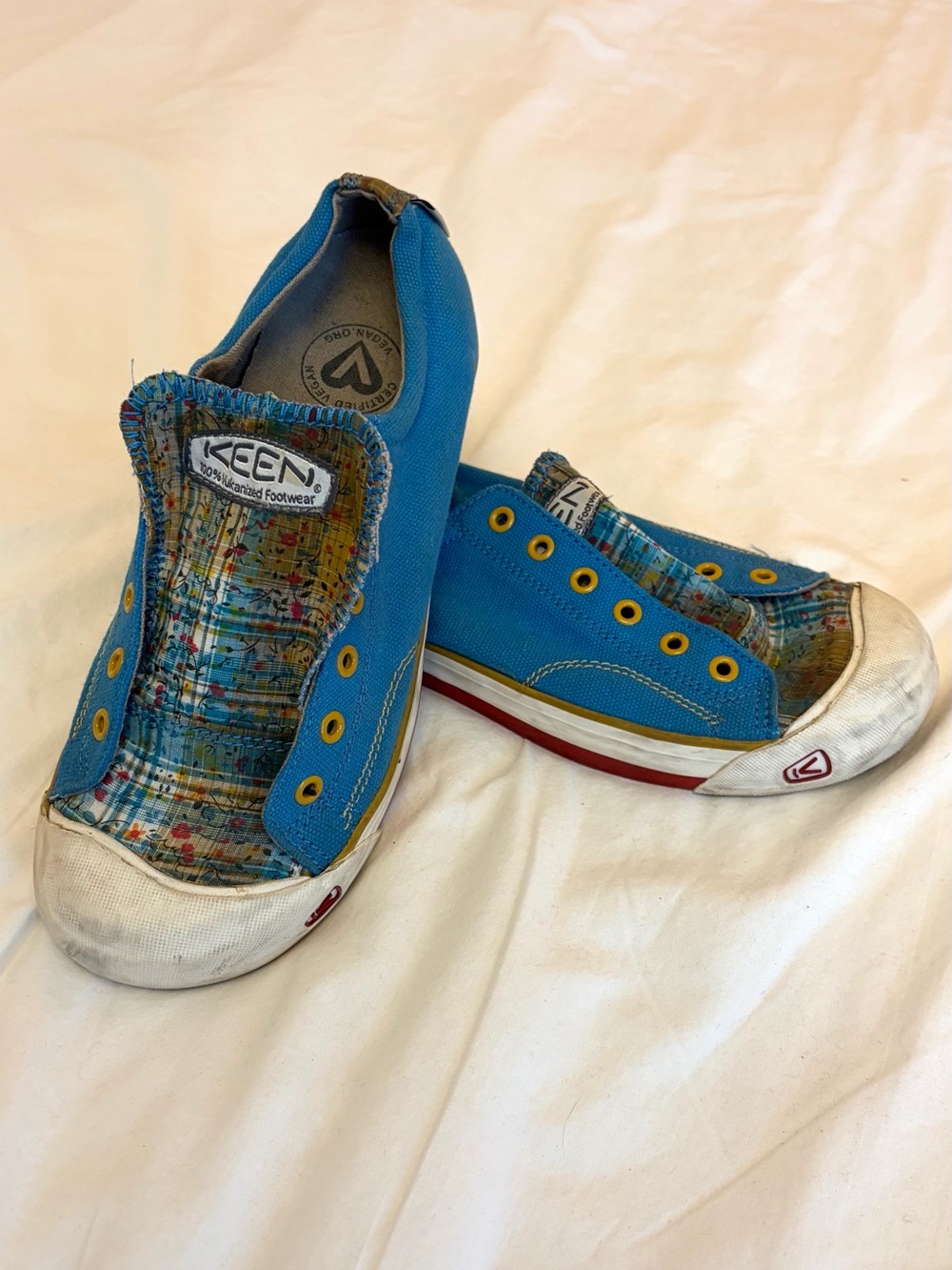 Keen Women’s  Turquoise Canvas Sneakers with Yellow Eyelets